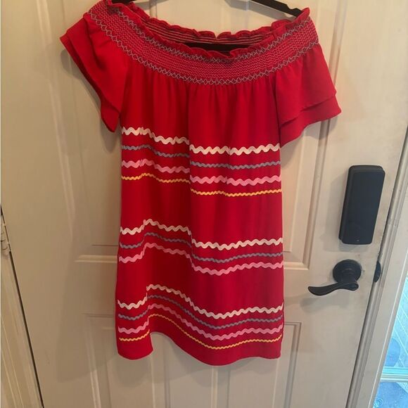 Anthropologie Entro Red and Pink Striped Dress - Picture 3 of 5